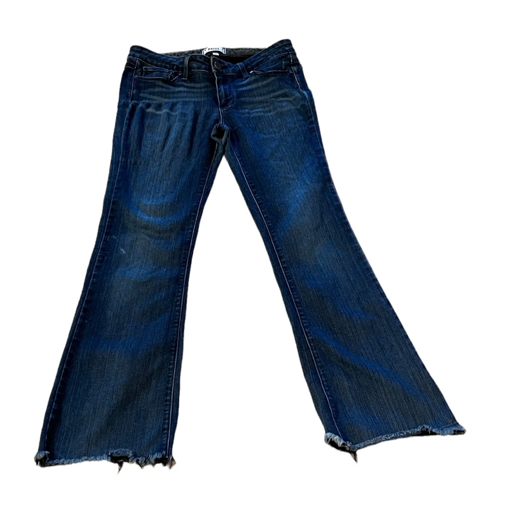 PAIGE Women's Jeans Skyline Bootcut Size 27 Blue Raw Hem